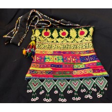 vintage Tribal Cloth & Beaded Bag # 160 vintage Tribal Cloth & Beaded Bag # 160
