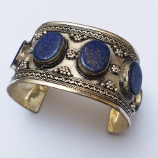Afghan Kuchi blue stone Metal Bracelet # 329