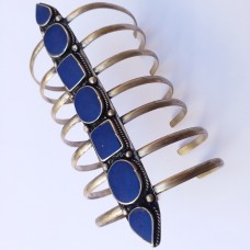 Afghani Tribal Antique blue stone Adjustable comb Bracelet # 694