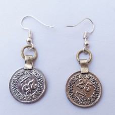 antique old tribal coins earring # 1155