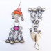 Afghan tribal drop beaded earrings-373