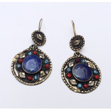 Gypsy Style Lapis gold drop earring # 563 Gypsy Style Lapis gold drop earring # 563
