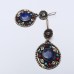 Gypsy Style Lapis gold drop earring # 563 Gypsy Style Lapis gold drop earring # 563