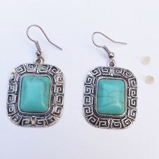 Tribal turquoise silver Earring # 732 Tribal turquoise silver Earring # 732