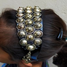 Tribal fusion headband Copper/silver Turkoman button headdress head piece tribal fusion bellydance-1157