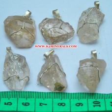 topaz stone wire pendants-436