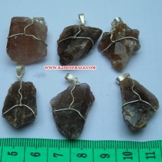 axinite stone wire pendants-443