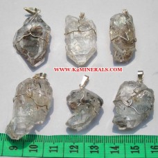 diamand quortz stone wire pendants-446