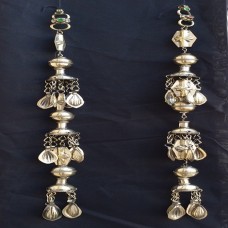 vintage tribal afghan Turkmen Tribal Jewelry Silver Pendant-1078