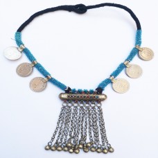 Turkman kuchi tribal necklace with bells-173