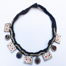 Kuchi tribal necklace old coins-856