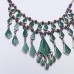 Vintage green afghan tribal kuchi Necklace-1084