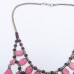 Pink kuchi tribal vintage Stone Necklace-598
