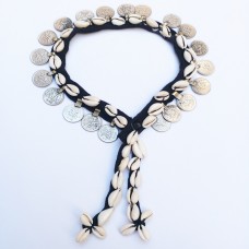 Seashell tribal Fashion necklace with coins-250