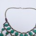 Bohemian tribal kuchi Aqua green stone Necklace-370