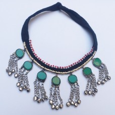 Kuchi Necklace Green stone-424