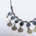 Kuchi tribal coin necklace with stones-156
