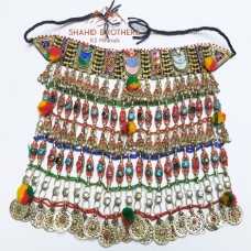 TRIBAL AFGHAN VINTAGE METAL CHOKER NECKLACE # 1183