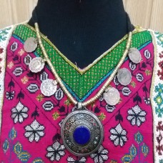Tribal Afghan Pendant Necklace-1156