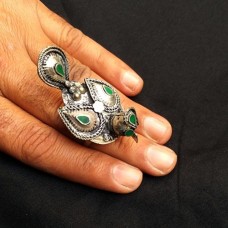 Vintage Afghan Tribal Bird shape Ring # 1041