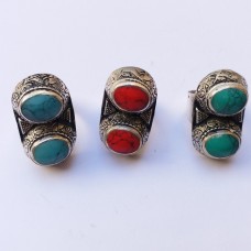 Antique Vintage double stone Silver Ring # 366 Antique Vintage double stone Silver Ring # 366