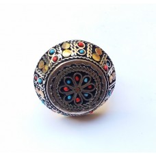 Antique afghan tribal beaded umbrella ring # 617 Antique afghan tribal beaded umbrella ring # 617