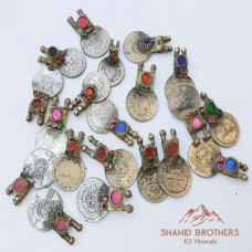 vintage kuchi afghan tribal coins # 1020