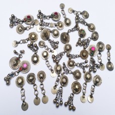 afghan kuchi metal button with bells-894