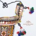 AFGHAN TRIBAL VINTAGE BEADED PATCH & OLD COINS TASSEL BELT # 768