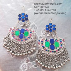 afghan tribal gypsy earrings # 905