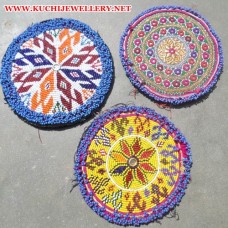 vintage kuchi tribal beaded medallion-192