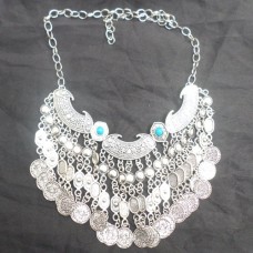 Vintage Boho Coin chunky choker Necklaces Fashion-607