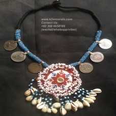 kuchi tribal coins beaded necklace-830