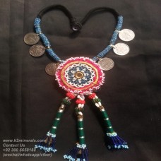kuchi tribal coins beaded necklace-831