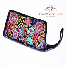 cloth velvet hand clutch embroidery balochi pouch # 1001