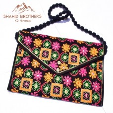 tribal cloth velvet shoulder Sindhi embroidery balochi bag # 998