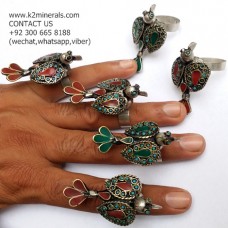 afghan tribal bird shape ring-984