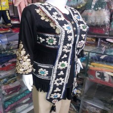 afghan fashion kuchi shall bead vest-1148